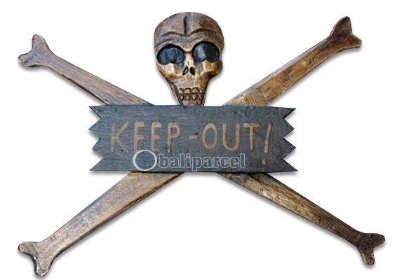 Skull Sign, Handmade From Albesia Wood