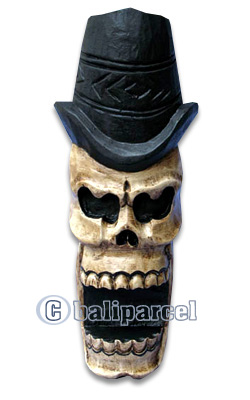 Skull Sign, Handmade From Albesia Wood