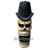 Skull Sign, Handmade From Albesia Wood