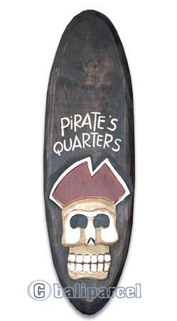 Pirate Sign, Handmade From Albesia Wood