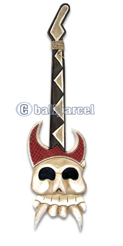 Skull Guitar, Handmade From Albesia Wood