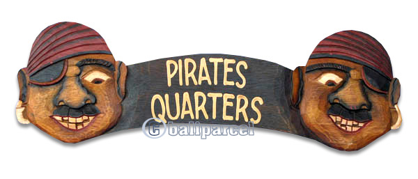 Pirate Sign, Handmade From Albesia Wood