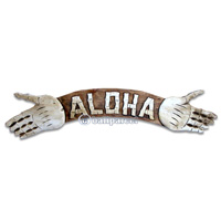 Aloha Sign, Handmade From Albesia Wood