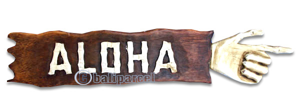 Aloha Sign, Handmade From Albesia Wood