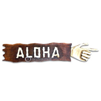 Aloha Sign, Handmade From Albesia Wood