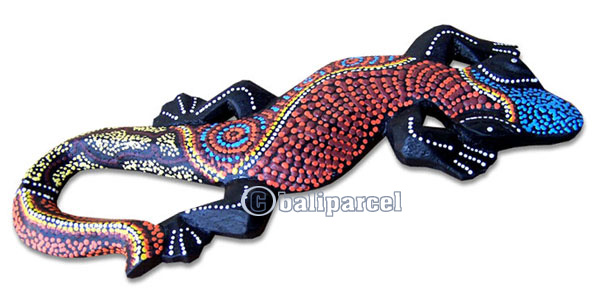 Singel Gecko Dot Art Wall Plaque, Handcarved From Albesia Wood