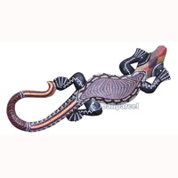 Singel Gecko Dot Art Wall Plaque, Handcarved From Albesia Wood