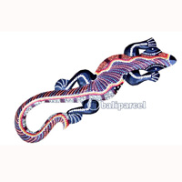 Singel Gecko Dot Art Wall Plaque, Handcarved From Albesia Wood