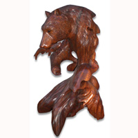 Wooden Bear, Hand Carved From Suar Wood