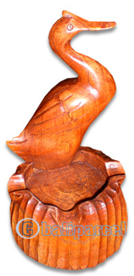 Wooden Duck Ashtray, Hand Carved From Hibiscus Wood
