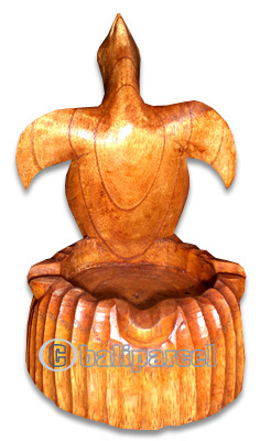 Wooden Turtle Ashtray, Hand Carved From Hibiscus Wood
