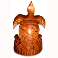 Wooden Turtle Ashtray, Hand Carved From Hibiscus Wood