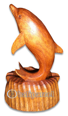 Wooden Dolphin Ashtray, Hand Carved From Hibiscus Wood