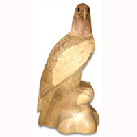 Wooden Eagle Carving, Hand Carved From Waru Wood