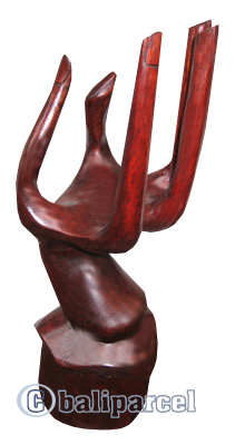 Finger Wine Bottle Holder Carving, Hand Carved From Suar Wood