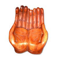 Hand Fruits Holder, Hand Carved From Suar Wood