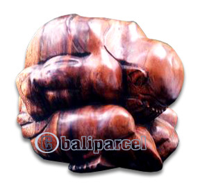 Yogi Abstract Carving, Hand Carved From Suar Wood