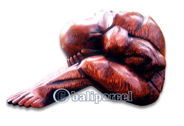 Yogi Abstract Carving, Hand Carved From Suar Wood