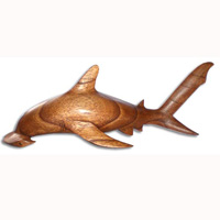Wooden Hammer Head Shark, Handcarved From Hibiscus Wood