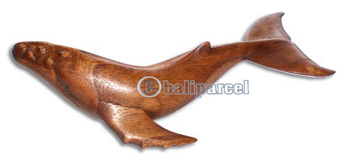 Wooden Whale Wood Carving, Handcarved From Hibiscus Wood