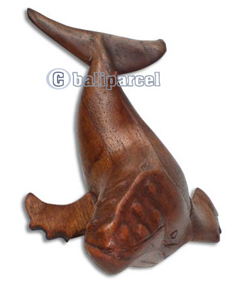 Wooden Whale Wood Carving, Handcarved From Hibiscus Wood