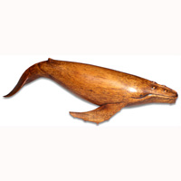 Wooden Whale Wood Carving, Handcarved From Hibiscus Wood