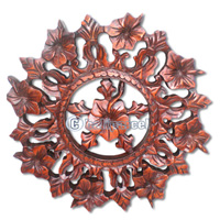 Wooden Wallhanging, Handcarved From Suar Wood