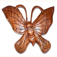 Wooden Butterfly Wallhanging, Hand Carved From Hibiscus Wood