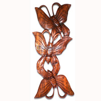Wooden Butterfly Wallhanging, Hand Carved From Hibiscus Wood