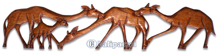 Wooden Giraffe Wallhanging, Hand Carved From Hibiscus Wood  