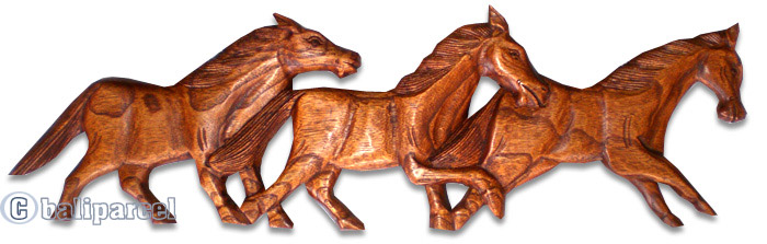 Wooden Horse Wallhanging, Hand Carved From Hibiscus Wood  