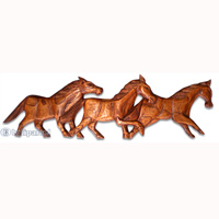 Wooden Horse Wallhanging, Hand Carved From Hibiscus Wood  