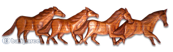 Wooden Horse Wallhanging, Hand Carved From Hibiscus Wood  
