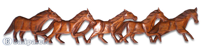 Wooden Horse Wallhanging, Hand Carved From Hibiscus Wood  