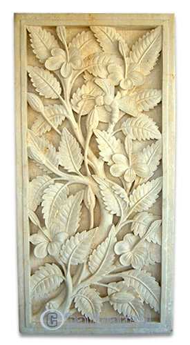 Handcrafted Relief Wall Panel, Handmade From Stone
