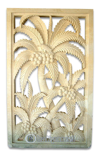 Handcrafted Relief Wall Panel, Handmade From Stone