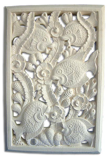 Handcrafted Relief Wall Panel, Handmade From Stone