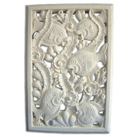 Handcrafted Relief Wall Panel, Handmade From Stone