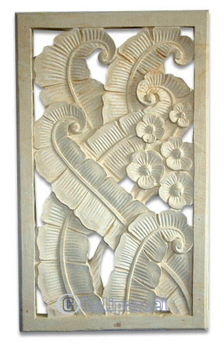 Handcrafted Relief Wall Panel, Handmade From Stone