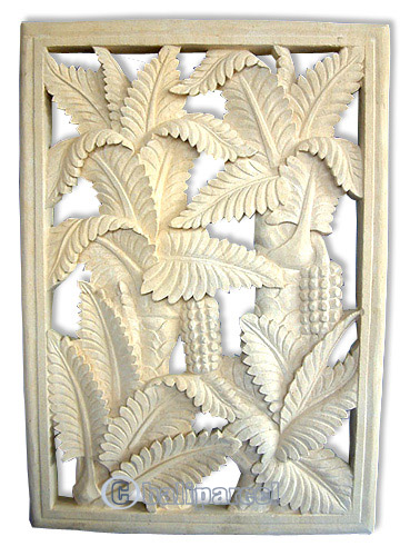 Handcrafted Relief Wall Panel, Handmade From Stone