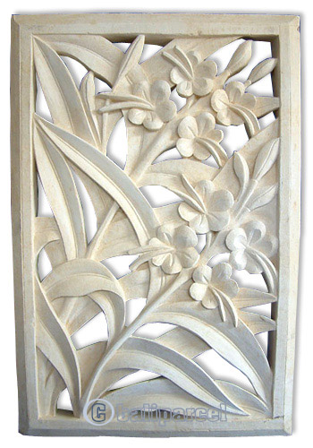 Handcrafted Relief Wall Panel, Handmade From Stone