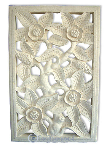 Handcrafted Relief Wall Panel, Handmade From Stone