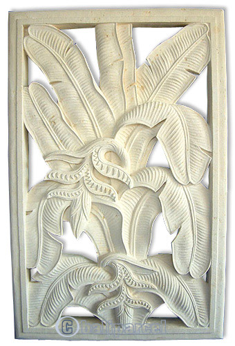 Handcrafted Relief Wall Panel, Handmade From Stone