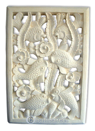 Handcrafted Relief Wall Panel, Handmade From Stone