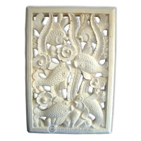 Handcrafted Relief Wall Panel, Handmade From Stone