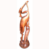 Wooden Two Birds, Hand Carved From Hibiscus Wood