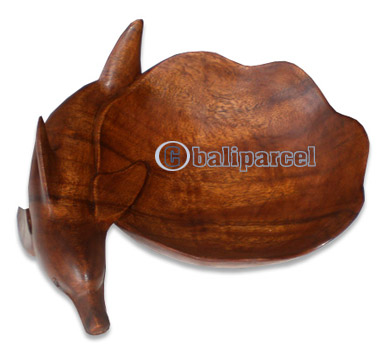 Wooden Dolphin Fruits Bowl, Hand Carved From Suar Wood