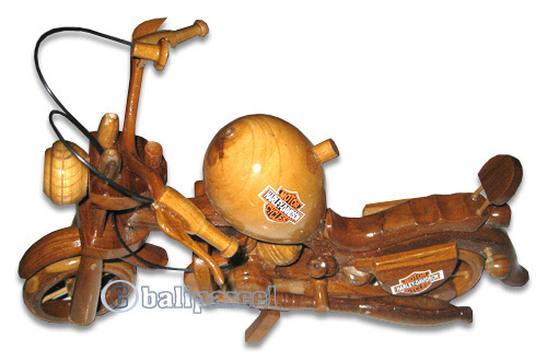 Wooden Motor Cycle, Handmade From Teak Wood
