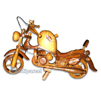 Wooden Motor Cycle, Handmade From Teak Wood