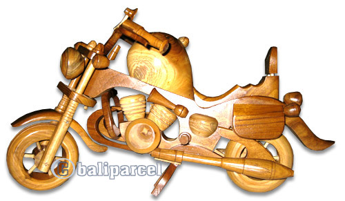 Wooden Motor Cycle, Handmade From Teak Wood